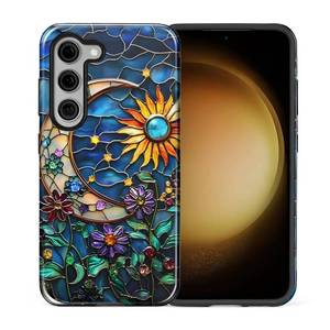 lot 269 image: SKAMIX Case for Samsung Galaxy S23,Camera Full Shell Protection Soft Phone Case-Stained Glass Moon Floral