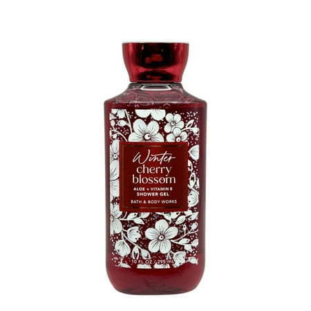 lot 4136 image: Bath and Body Works Winter Cherry Blossom Shower Gel with Aloe  Vitamin E (10 FL OZ  295 mL)
