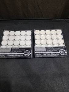 lot 4584 image: (2) Ashland Tea Light Candles Ivory Tea Lights Unscented Candle 50 Pieces Lead Free