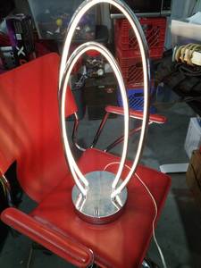 lot 4701 image: Modern LED Double Oval Table Lamp