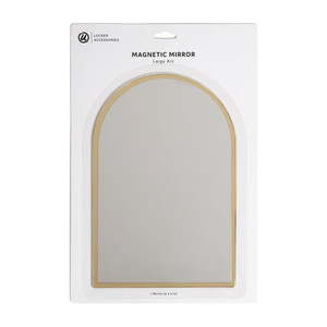 lot 4711 image: (6) U Brands Magnetic Arc Mirror  Sleek Gold Border  Perfect for Lockers  5884U