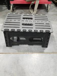 lot 3050 image: Folding Step Stool with Silver Top