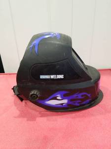 lot 3058 image: Chicago Electric Auto-Darkening Welding Helmet with Blue Flame Design