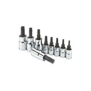 lot 3091 image: 9 Pc 14 in. and 38 in. Drive Star Bit Socket Set
