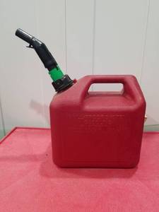 lot 3104 image: Red Plastic Gas Can with Spout
