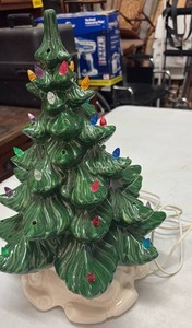 lot 58989 image: Ceramic Christmas Tree with Lights - Retail $35