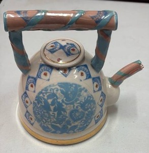 lot 58993 image: Decorative Blue and White Ceramic Teapot - Retail $45
