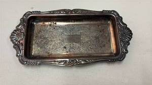 lot 58997 image: Ornate Silver Plated Serving Tray (small) - Retail $35