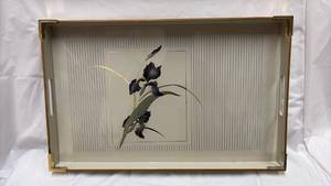 lot 59052 image: Otagiri Japanese Lacquerware Iris Serving Tray - Retail $45