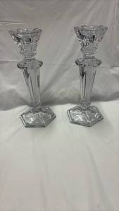 lot 59055 image: Crystal Candlestick Holders - Pair - Retail $35