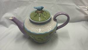 lot 59058 image: Wisteria Collection Bird Teapot - Retail $25
