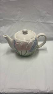 lot 59059 image: Decorative Floral Teapot with Tulip and Hyacinth Design - Retail $25