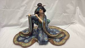 lot 59076 image: Japanese Geisha Figurine with Floral Design - Retail $85