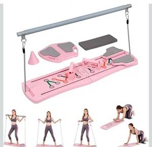 Pilates Reformer Set, Pilates Board, Multi-Purpose Foldable Pilate Reformer Board for Home, 6 in 1 Pilate Sliding Board for Women and Men