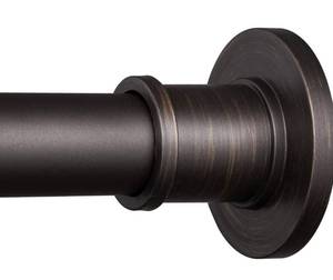 lot 5683 image: BRIOFOX Industrial Shower Curtain Rod - Never Rust Non-Slip 43-72 Inch Stainless Steel, Bronze, Painted-gold Finial