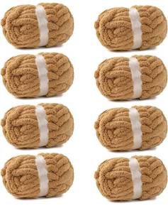 lot 5685 image: Jumbo Chenille Yarn, Super Bulky 6 - Extra Plush & Skin-Friendly for Chunky Knit Blankets, Arm Knitting & Crocheting 8-Pack (8oz25yd Per Skein), Machine Washable, Ultra Soft, Camel