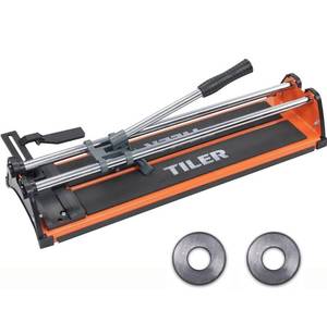 TILER 17 Inch Manual Tile Cutter, Professional Porcelain Ceramic Tile Cutter with Chrome Plated Solid Rails- Retail $125