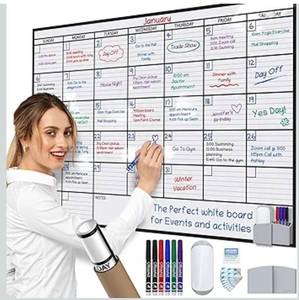 lot 5720 image: Large Dry Erase Calendar for Wall, 36x48, Large Wall Calendar Dry Erase, Big White Board for Office, Home & School, Giant Erasable Whiteboard, Jumbo Monthly Undated Reusable White Board Planner