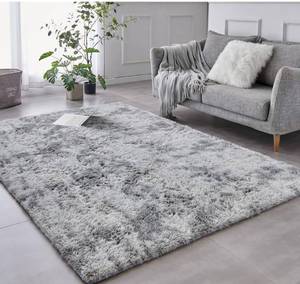 lot 5726 image: TABAYON Shag Area Rug, 5x7 Ft Grey Upgrade Anti-Skid Durable Rectangular Cozy Rug, High Pile Soft Throw Rug for Nursery Room Living Room