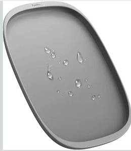lot 5736 image: FEELNEEDY Silicone Cat & Dog Food Mat Waterproof, High Raised Edges for Leakage Protection, Dog Mat for Food and Water, Non-Slip Drip Tray, Easy Clean 24  16  0.5 inches Feeding Pad (Large, Gray)