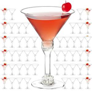 lot 5750 image: DZJHPGZD 40 PCS Disposable Martini Glasses for Parties 5oz Martini Tall Cup,Plastic Martini Glasses Disposable,Tall Martini Plastic Cups for Wedding Party Bowl Wine Ice Cream Fruit