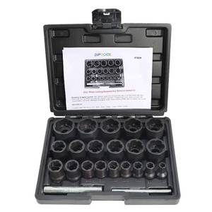 lot 5759 image: DPTOOL 22 Piece Bolt Nut Extractor Set, 12 and 38 Drive Impact Lug Nut Remover Socket Tool, Wheel Lock Removal Kit for Extracting Damaged, Stripped Frozen Nuts & Screws Twist Socket Set