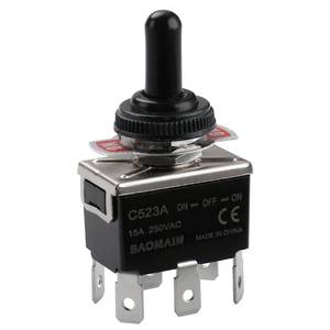 lot 5775 image: Baomain 1-Pack Waterproof Toggle Switch,ON-Off-ON DPDT 6-Pin 15V250V AC,12mm mounting Hole,14 tab Terminal,for Household Appliances, Industrial Equipment, Electronic Projects