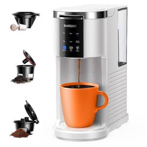lot 5798 image: SHARDOR 3 in 1 Coffee Maker, K Cup Coffee Maker Compatible with Ground Coffee &amp Teas, Single Serve Coffee Machine, 6-14oz Brew Sizes, 40oz Detachable Water Reservoir, Descale Settings, White
