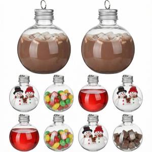 lot 5808 image: Fillable Christmas Drink Balls, 10pcs Silver Hanging Ball Bottles, 150ml Empty Lightbulb Shaped Drink Containers for Party, Xmas Tree Decorations, DIY Holiday Booze, Juice, 150ml, Silver