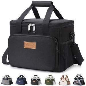 lot 5821 image: Lifewit Medium Lunch Bag Insulated Lunch Box Soft Cooler Cooling Tote for Adult Men Women, Black 12-Can (9L)