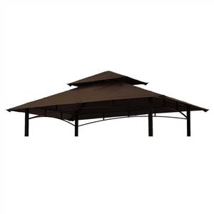 lot 5826 image: Grill Gazebo Replacement Canopy Roof Hugline 5x8 Outdoor Grill Shelter Canopy Top Double Tiered BBQ Tent Cover Fit for Model L-GG001PST-F (Brown)