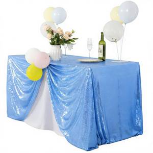 lot 5839 image: DUOBAO Baby Blue Tablecloth Sequin Table Cloth 50x80-Inch Rectangle Tablecloths Wedding Sequence Tablecloth Light Blues Table Cloths for Parties (50x80, Baby-Blue)