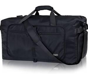 lot 5844 image: Fmeida 65L Duffle Bag with Shoes Compartment, Foldable Travel Duffel Bags for Men Women, Large Packable Travel Bag Water Repellent & Tear Resistant (Black)