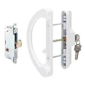 lot 5865 image: HILLMASTER Sliding Glass Door Handle with Mortise Lock and Key Cylinder,Patio Door Lock with Key Replacement Patio Door Handle Set Sliding Door Lock Fits 3-1516 Screw Hole Spacing,Reversible Design