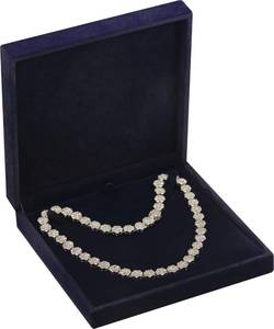 lot 5876 image: LAODA Big Necklace Chain Jewelry Gift Box Soft Touch Premium Velvet Material Choker Necklace Storage Holder Box for Women Men Size 6.4(W)6.4(D)1.5(H) (1, Navy Blue)