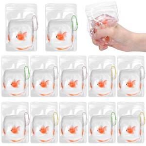 lot 5878 image: Meooeck 12 Pcs Goldfish Stress Balls for Adult Mini Goldfish Fun Squeeze Fidget Animal Balls Cute Fish for Birthday Summer Party Favors Office Stuffer Easter Basket Stuffers Gift ADHD Autism Anxiety