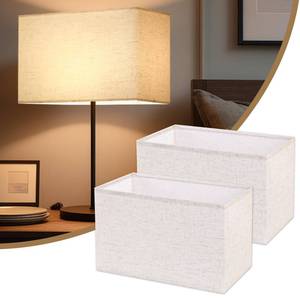 lot 5890 image: Espossi Lamp Shades Set of 2, 16x8x10 Large Beige Linen Lamp Shades for Table Lamps & Floor Lamps, Modern Rectangle Lampshade Replacement Fits E26E12Spider Harp Holders, Easy Assembly