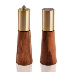 lot 5896 image: Salt and Pepper Grinder Set, Acacia Wooden Pepper Grinder with Adjustable Coarseness, Refillable Ceramic Blade Grind,Gold Pepper Mill for Kitchen (7.5IN-Acacia Wood)