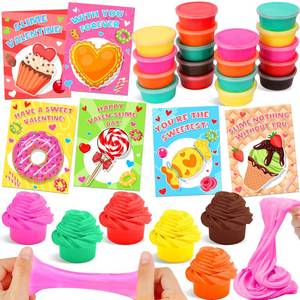 lot 5905 image: NAWITDA 24 Pack Valentines Day Gifts for Kids Classroom, Valentines Day Cards with Butter Slime, Classroom Exchange Gifts, Valentines School Party Favors for Boys Girls Toddlers