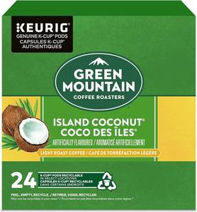 lot 5908 image: Green Mountain Coffee Roasters Island Coconut, Single-Serve Keurig K-Cup Pods, Flavored Coffee, 24 Count (Packaging May Vary)