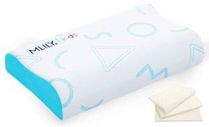 lot 5935 image: MLILY Kids Pillow for Sleeping, Adjustable Kids Memory Foam Pillow for Bed Set, Breathable and Cooling Pillows for Kids Boy Girl, CertiPUR-US Certified, 12x20 Inch, Blue