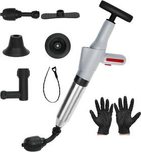 lot 5938 image: Toilet Plunger, High Pressure Clog Remover, Air Drain Unclogger Blaster with Visual Barometer and Waterproof Storage Bag, Heavy Duty Plungers for Toilets Bathroom, Floor, Kitchen, Plumbing Clogs