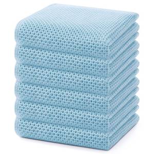 lot 5947 image: Homaxy 100% Cotton Waffle Weave Kitchen Dish Towels, Ultra Soft Absorbent Quick Drying Cleaning Towel, 13 x 28 Inches, 6-Pack, Sky Blue