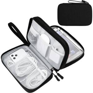 lot 5950 image: FYY Electronic Organizer, Large Travel Cable Organizer Bag Pouch Electronic Accessories Carry Case Portable Waterproof Double Layers All-in-One Storage Bag for Cable, Cord, Charger, Phone, Black