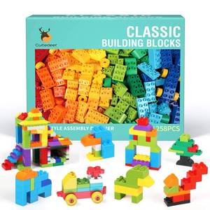 lot 5952 image: Cutedeer 258 Piece Classic Big Building Blocks Set for Kids Toddlers Compatible with All Major Brands, Large Building Bricks STEM Toys with Gift Box for All Ages Boys Girls