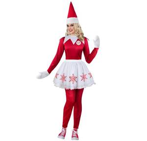lot 5958 image: Womens Elf on the Shelf Costume Small, Red