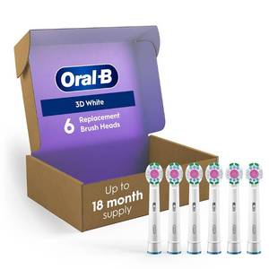 lot 5972 image: Oral-B 3D White Replacement Brush Heads for an Oral-B Electric Toothbrush, Pack of 6