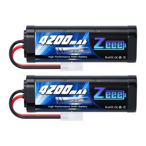 lot 5973 image: Zeee 7.2V 4200mAh NiMH Battery with Tamiya Connector High Power for RC Car Truck Associated HPI Losi Kyosho Tamiya Hobby(2 Pack)