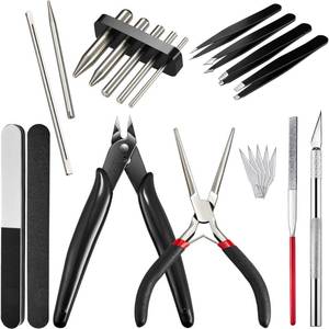 lot 5975 image: 17 Pieces Metal Puzzle Tool Set DIY Metal Model Kits Tools Tab Edge Cylinder Cone Shape Bending Assist for 3D Jigsaw Puzzles Assembly Basic Model Building, Repairing and Fixing