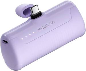 lot 5995 image: Kuulaa Portable Charger USB C Power Bank 4500mAh Small Portable Phone Charger Android Compact Plug in Battery Pack Portable Compatible with iPhone 15, Samsung Galaxy, Moto, LG, Pixel, Purple